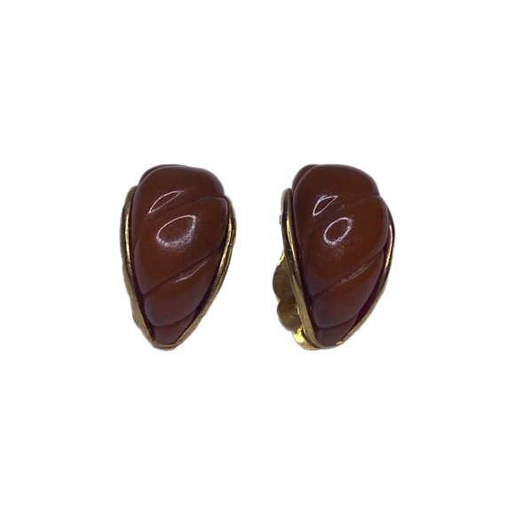 Women's Brown Pendant Necklace with Matching Clip-On Earrings - Picture 7 of 11